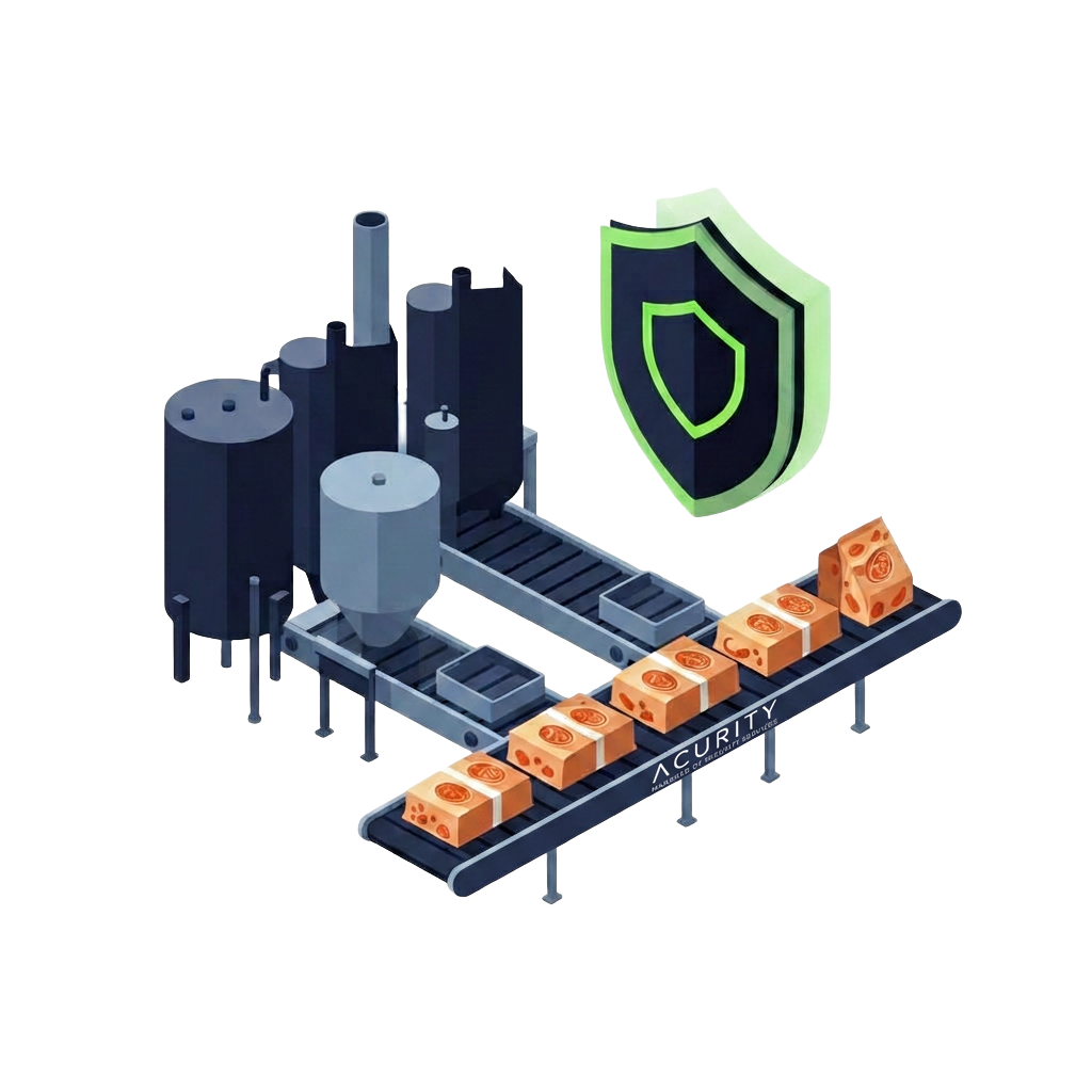 Illustration zur OT-Security in der Lebensmittelindustrie
